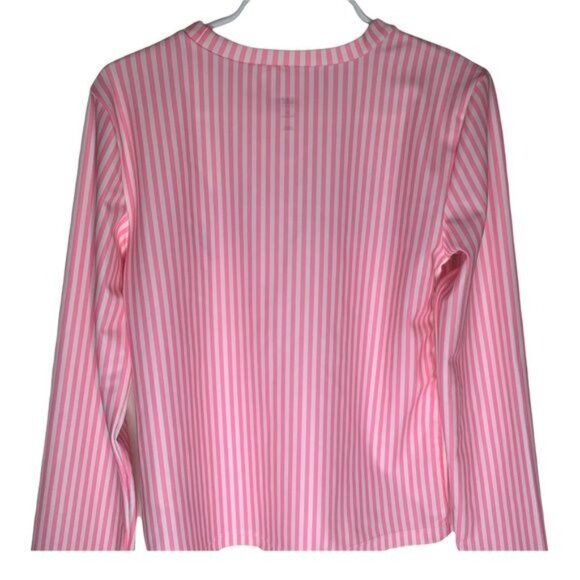 Gap Kids “SEA YA!” Rash Guard Girls Size M Pink Stripe Long Sleeve Swim - Picture 5 of 10
